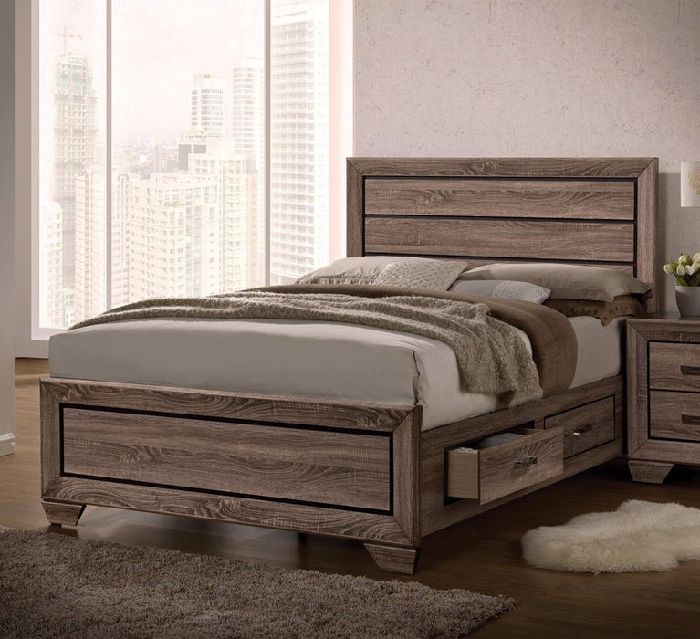 Kauffman California King, E.king, & Queen Panel Bed Washed Taupe - Furniture World