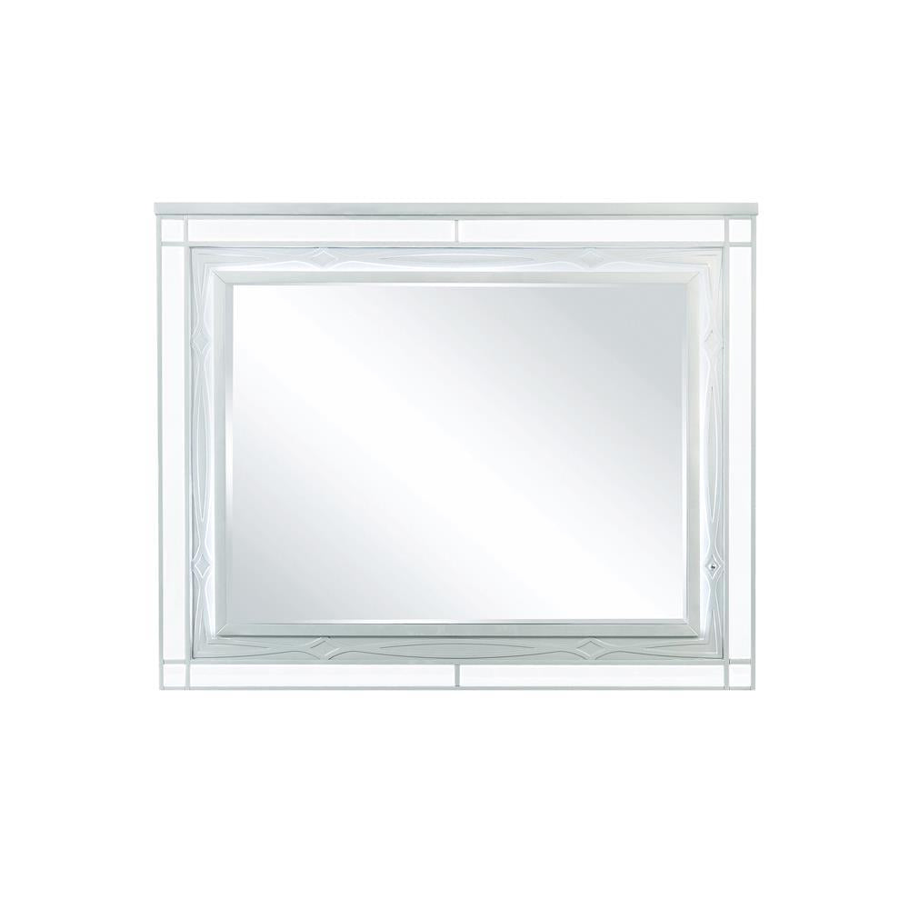 Gunnison Dresser Mirror with LED Lighting Silver Metallic - Furniture World
