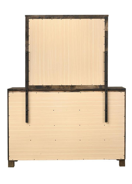Woodmont Rectangle Dresser Mirror Rustic Golden Brown - Furniture World