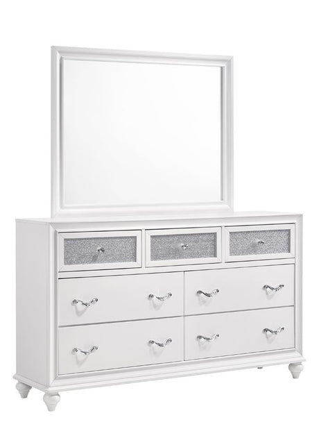 Barzini Rectangle Dresser Mirror White - Furniture World