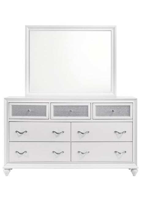 Barzini Rectangle Dresser Mirror White - Furniture World