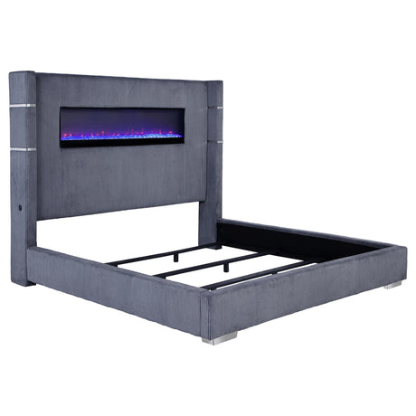 Tisdall Wingback Bed with Flame Visualizer - Furniture World