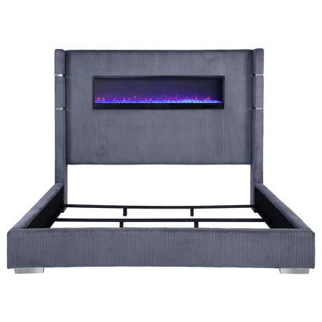 Tisdall Wingback Bed with Flame Visualizer - Furniture World