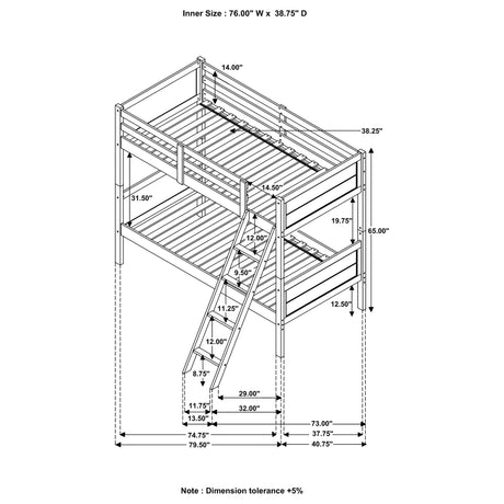 Ryder Bunk Bed with Mattress - Furniture World