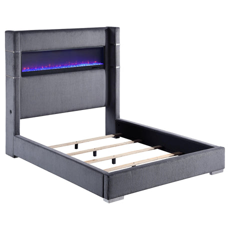 Tisdall Wingback Bed with Flame Visualizer - Furniture World