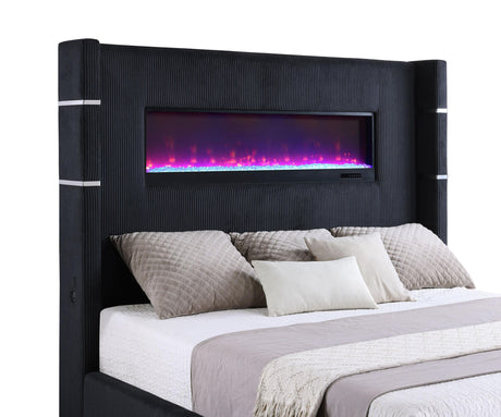 Tisdall Wingback Bed with Flame Visualizer - Furniture World