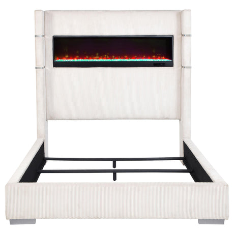 Tisdall Wingback Bed with Flame Visualizer - Furniture World