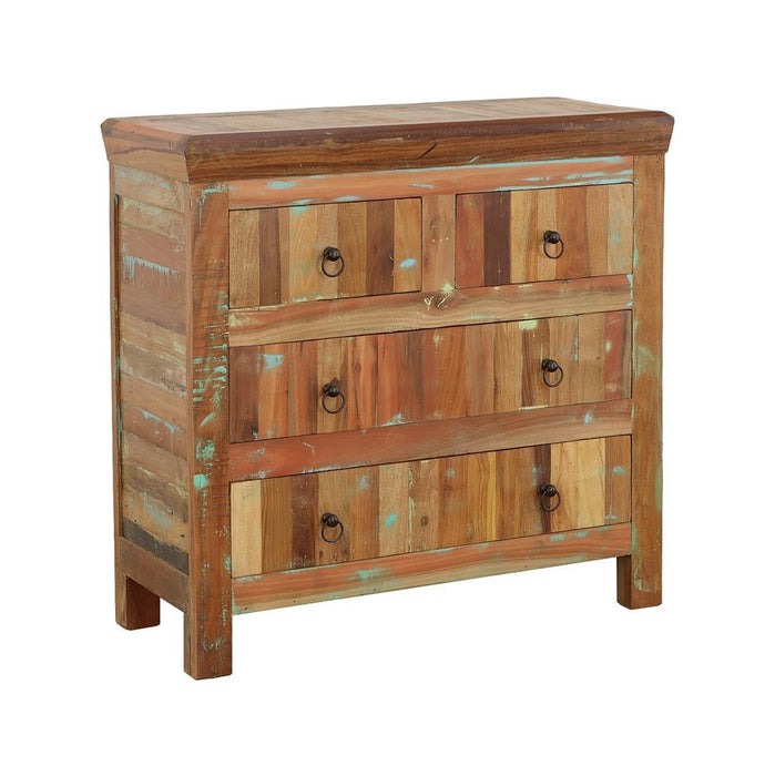 Harper 4-drawer Accent Cabinet Reclaimed Wood - Furniture World