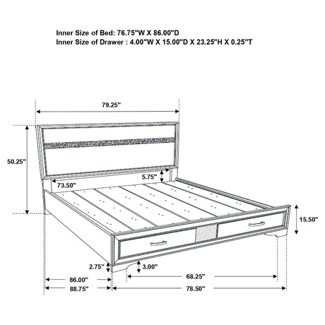 Miranda Panel Platform Storage Bed - Furniture World