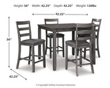 Bridson Counter Height Dining Table and Bar Stools (Set of 5) - Furniture World