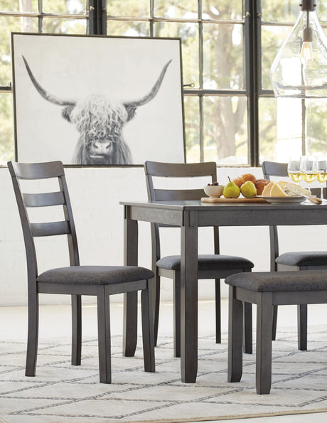Bridson Dining Table and Chairs with Bench (Set of 6) - Furniture World