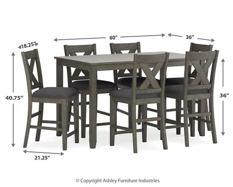 Caitbrook Counter Height Dining Table and Bar Stools (Set of 7) - Furniture World