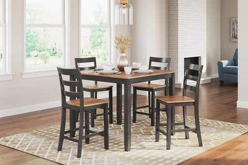 Gesthaven Counter Height Dining Table and 4 Barstools (Set of 5) - Furniture World