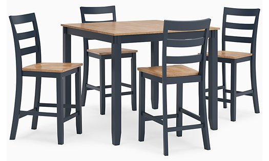 Gesthaven Counter Height Dining Table and 4 Barstools (Set of 5) - Furniture World