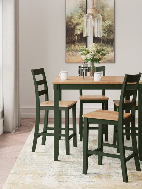 Gesthaven Counter Height Dining Table and 4 Barstools (Set of 5) - Furniture World