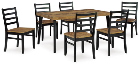 Blondon Dining Table and 6 Chairs (Set of 7) - Furniture World