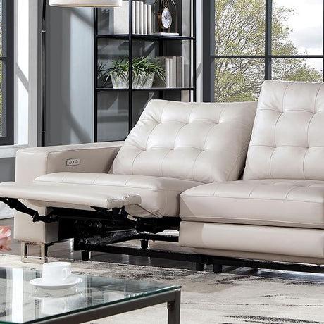 ABBERTON Power Loveseat, Beige - Furniture World