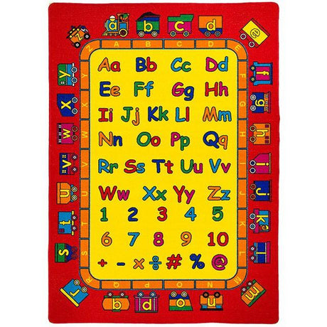 ABBEY Red & Multi 5' X 8' Area Rug - Furniture World