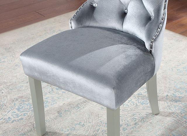 ADALIA Wingback Chair (2/CTN), Silver/Dark Gray - Furniture World