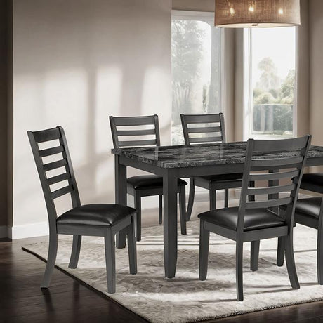 Adia 7 Pc Dinning Table Set Grey & Brown - Furniture World