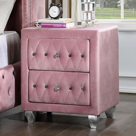 ZOHAR Night Stand, Pink - Furniture World