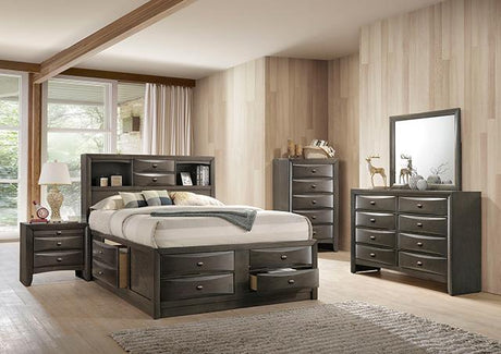 Zosimo Bed Black, Chrome, & Grey - Furniture World