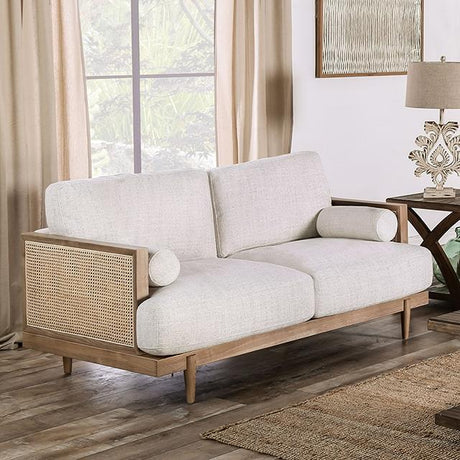 ALESUND Loveseat, Beige/Light Oak, Natural & Brown - Furniture World