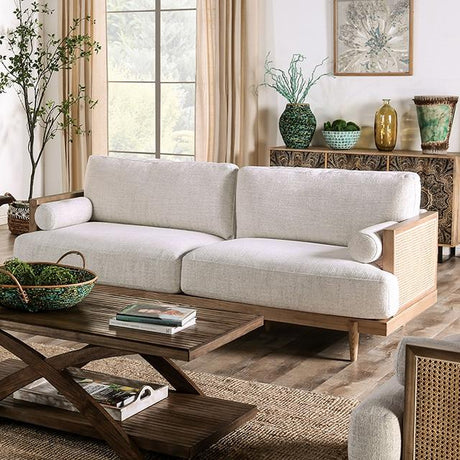 ALESUND Sofa, Beige/Light Oak, Natural & Brown - Furniture World