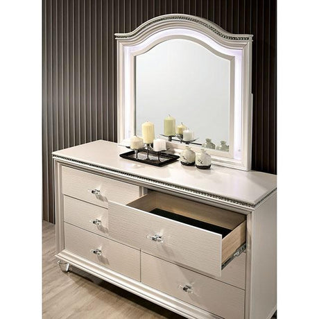 ALLIE Dresser Beige & Rose Gold - Furniture World