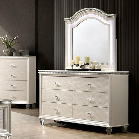 ALLIE Mirror Beige & Rose Gold - Furniture World