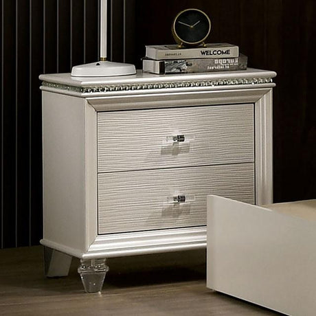 ALLIE Night Stand Beige & Rose Gold - Furniture World