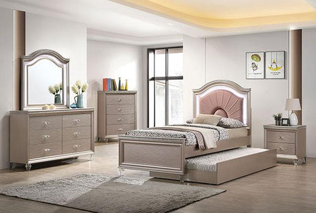 Allie Bed Beige & Pink - Furniture World
