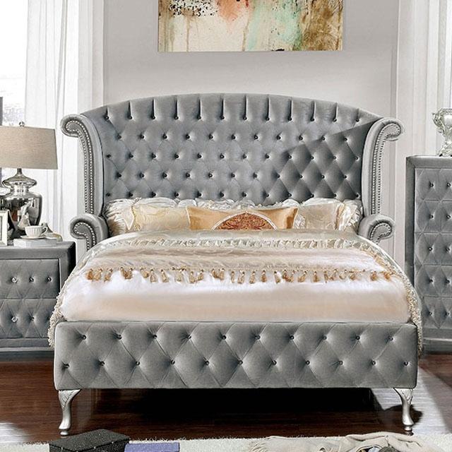 Alzir Bed Grey & Blue - Furniture World