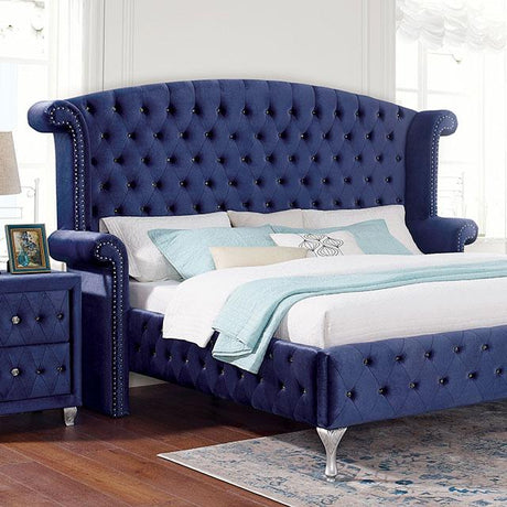 Alzir Bed Grey & Blue - Furniture World