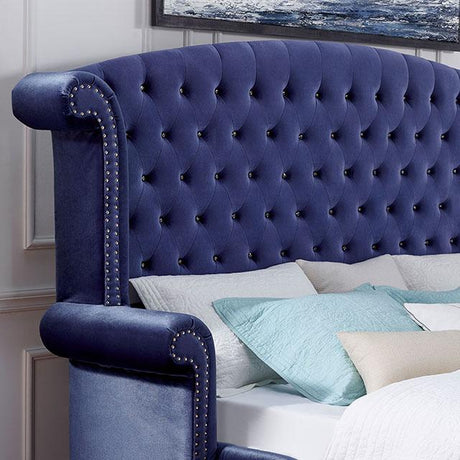 Alzir Bed Grey & Blue - Furniture World
