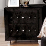 Alzire Black & Blue Night Stand - Furniture World