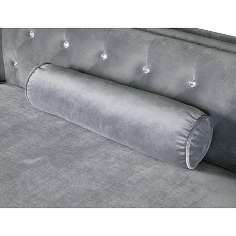 Amie Glam Gray & Black Sectional w/Storage - Furniture World