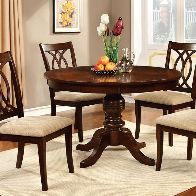 Carlisle Brown Cherry Round Dining Table - Furniture World