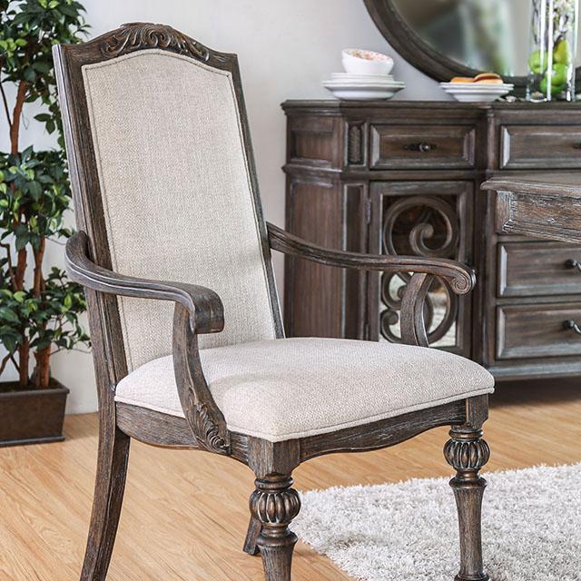 ARCADIA Rustic Natural Tone/ Ivory Arm Chair (2/CTN) - Furniture World