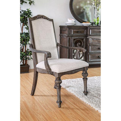 ARCADIA Rustic Natural Tone/ Ivory Arm Chair (2/CTN) - Furniture World