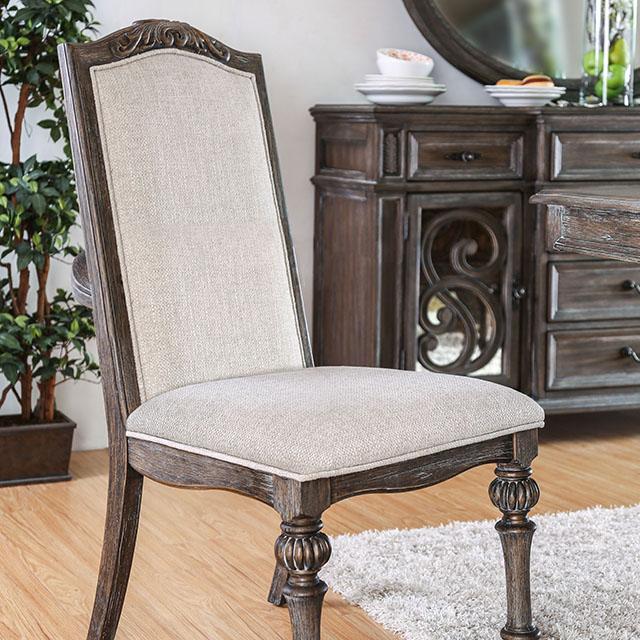 ARCADIA Rustic Natural Tone/ Ivory Side Chair (2/CTN) - Furniture World