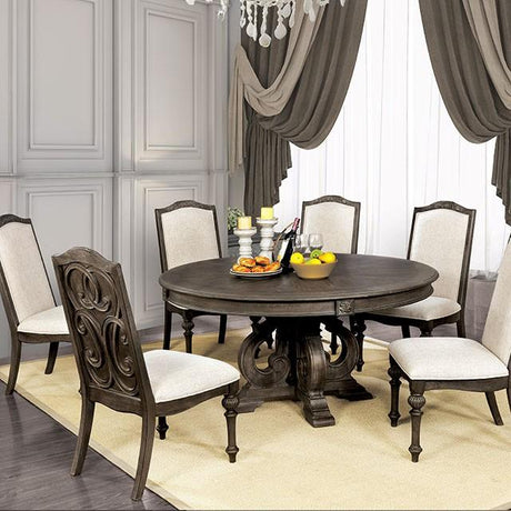 Arcadia Rustic Natural Tone Round Dining Table - Furniture World