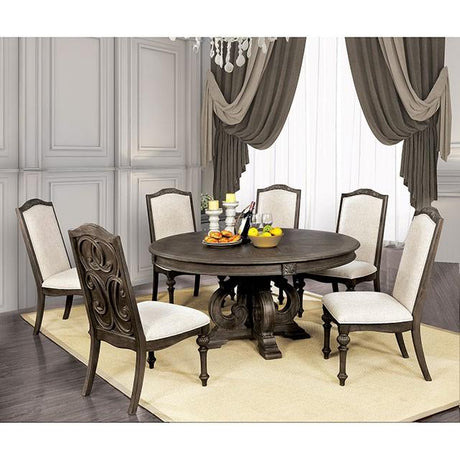 Arcadia Rustic Natural Tone Round Dining Table - Furniture World