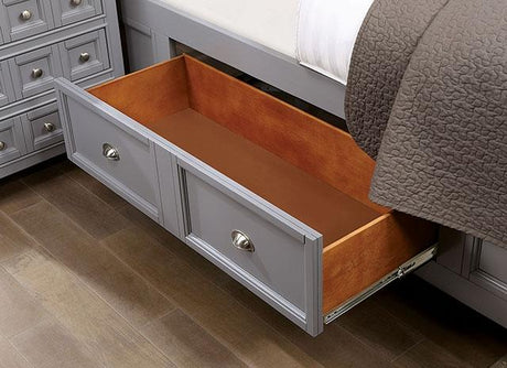 CASTLILE Queen Bed, Gray - Furniture World