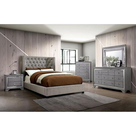 Cayla Bed Silver & Grey - Furniture World