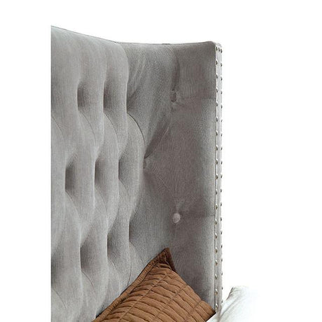 Cayla Bed Silver & Grey - Furniture World