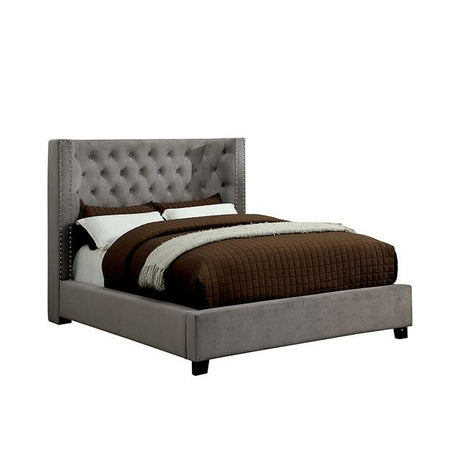 Cayla Bed Silver & Grey - Furniture World