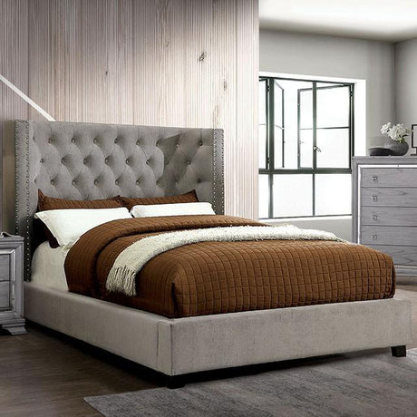 Cayla Bed Silver & Grey - Furniture World