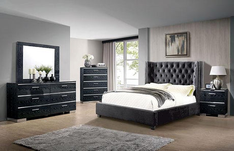 Cayla Bed Silver & Grey - Furniture World
