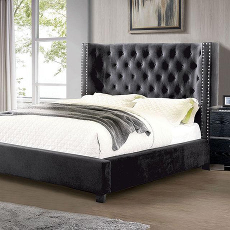 Cayla Bed Silver & Grey - Furniture World